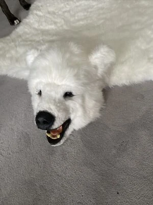 $325 • Buy Faux Polar Bear Rug Large 88” X 76” Great Condition