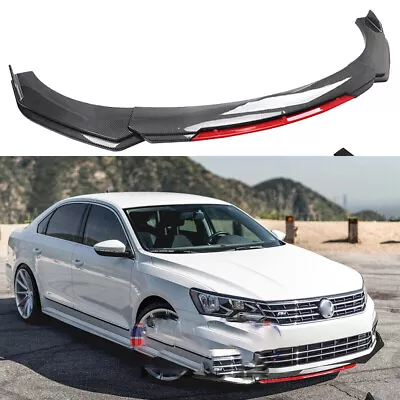 Carbon Red Style Front Bumper Lip Splitter Spoiler Body Kit For VW Passat R • $79.99