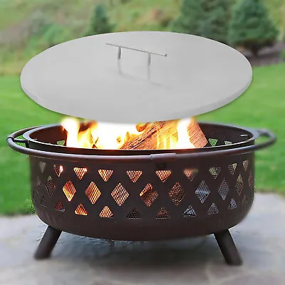 22In Diameter Fire Pit Lid Burner Protective Lid Stainless Steel Fire Pit Cover • $33.61