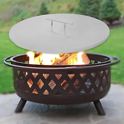 Round Fire Pit Lid Diameter 22 Inch Cover Stainless Steel Burner Pan Lid • $33.60