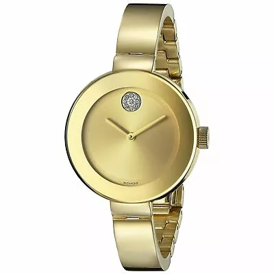 Movado 3600201 Bold Analog Swiss Gold Ion-Plated Women's Bangle Watch • $294.99