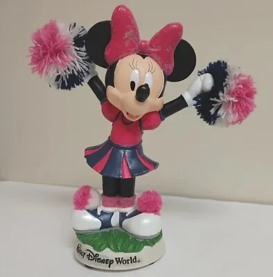 Walt Disney World Minnie Mouse Cheer Leader With Pom Poms Figurine. (Small Chip) • $14.99