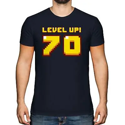 Funny 70th Birthday Gift For Gamers Mens T-shirt Top Level Up 70 Geek Present • £9.95