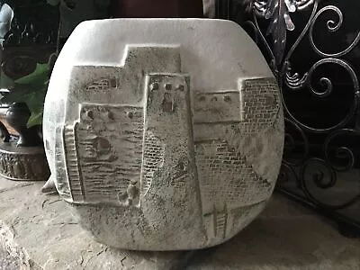 Mexican Pottery Vase Signed Large Pueblo Art Adobe Village Ceramic Pot Mexico • $150