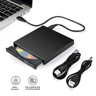 £12.49 • Buy USB External DVD RW Drive CD DVD Rewriter Burner Reader For Laptop PC Windows 11