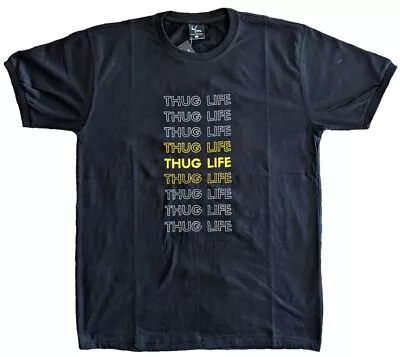 Men's Tshirt Black New Cotton Polyester Tee Casual Shirt Thug Life • $23.90