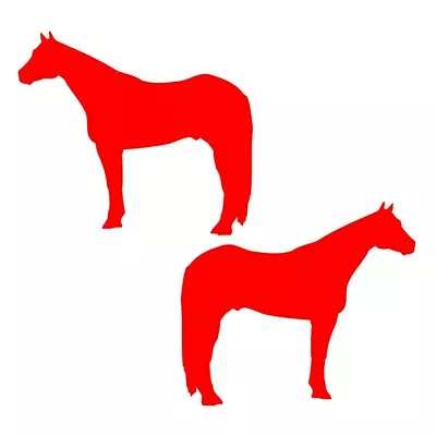 Reflective Decal Sticker 2 Quarter Horse For Tack Box Truck Or 4h Trailer In Red • $15.93