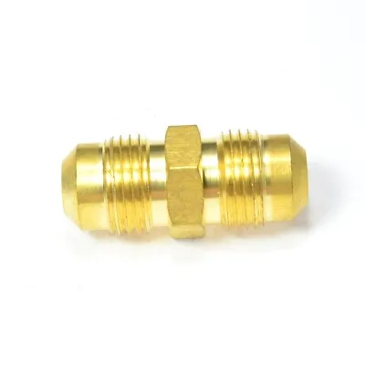 $7.34 • Buy 3/8 Male Flare Straight Union Sae 45 Coupling Brass Fitting Propane Natural Gas