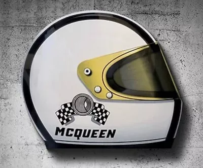 $49.99 • Buy Steve Mcqueen RACING Helmet Style Sign Lemans Daytona F1