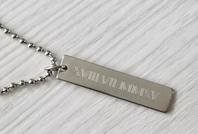 Personalised Long Dog Tag Necklace Mens Gift • £9.95