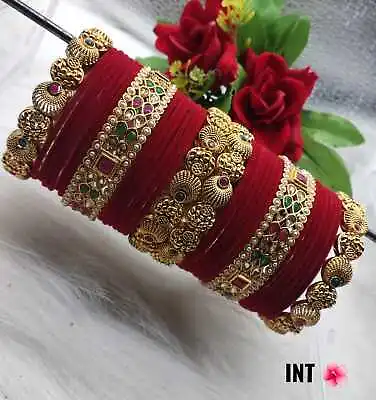 Bollywood Indian Traditional Ethnic Chuda Bridal Bangle Set Wedding Jewellery • $27.56