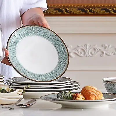 Melamine Dinnerware Sets Plates And Bowls Sets Dishes Set For 4 Dishwasher Sa • £63.60