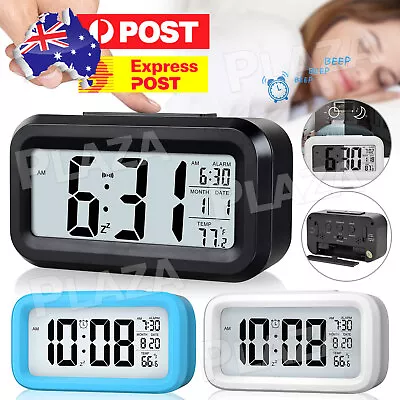 Digital Bedside LED Snooze Alarm Clock Time Temperature Day/Night Desktop Clocks • $11.85