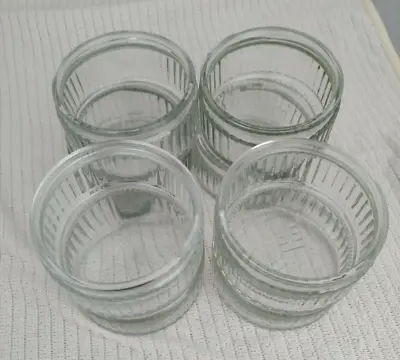 6 X Glass Ridged Ramekin Serving Dish Dessert Pot  Candle Display Craft Bowl • £7.95