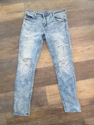 Men’s Destroyed Next Level Flex AMERICAN EAGLE Jeans Size 32x33 (tag 32x34) • $12