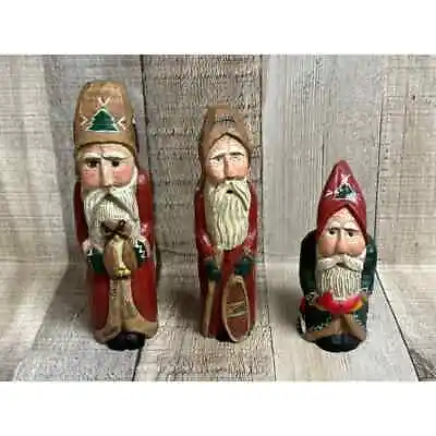 Vintage Midwest Cannon Falls Limb Folk Old World Santas Set Of Three • $75