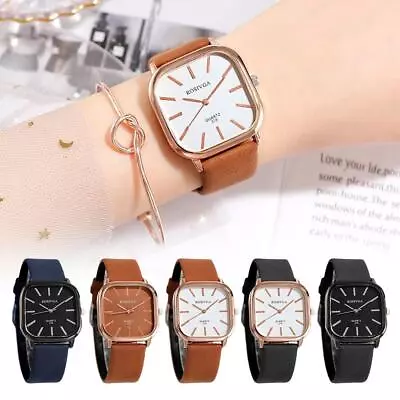 Fashion Women's Watch Leather Belt Simple Elegant Ins Square Quartz Style Y1Y4 • $8.32