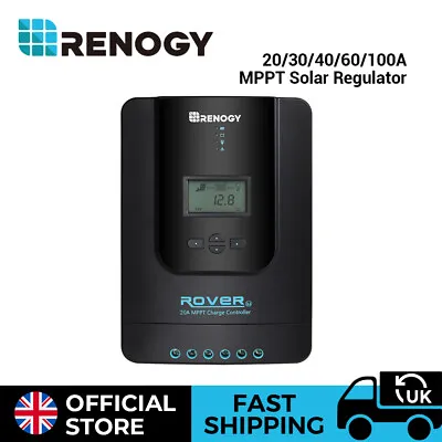 Renogy 20A30A40A60A100A MPPT Solar Charge Controller Rover Li 12V24V Regulator • £239.99