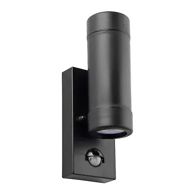 £35.35 • Buy Up Down Outdoor Wall Light With PIR 7W GU10 IP44 Black Saxby Icarus 81011