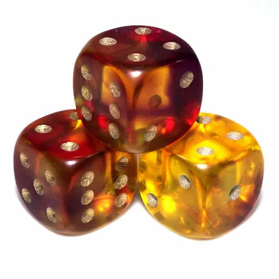 15mm Spot Dice - GEM BLITZ Yellow/Purple - Six Sided D6 - TDL • £3.99