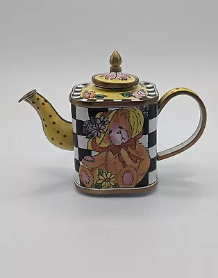 Kelvin Chen Miniature Hand Painted Teddy Bear Enamel Teapot • $24.95