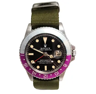 1966 Vintage Rolex GMT Master 1675 Fuchsia Pepsi Long E Rare Matte Watch 1675 • $25999