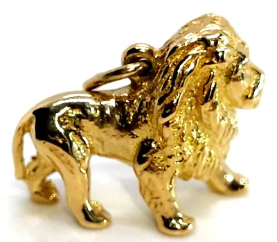 Lion Charm Pendant Fob Solid Solid 9ct 9 Carat Gold Leo King Jungle Safari Cat • £419.99