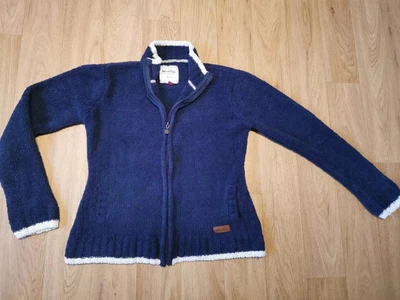 £5 • Buy Weird Fish Size 16 Navy Blue Fleece Full Zip Casual Stretch Warm Plus Holiday 