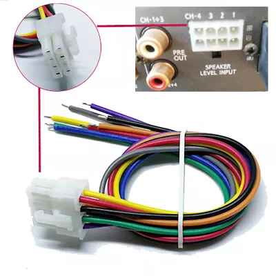 Speaker High Hi-Level Input Plug 8Pin Wire Harness For Alpine Eclipse JBL Jl Amp • $12.09