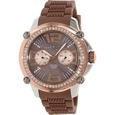 Mulco Day & Date Brown Dial Brown Silicone Strap Ladies Watch Mw2 28050s 034 New • $179.95