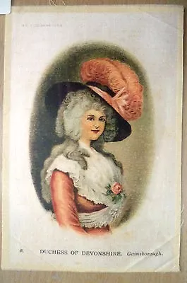 £8.99 • Buy BDV CIGARETTES POSTCARD SIZE SILK DUCHESS OF DEVONSHIRE No 8 -ORIGINAL