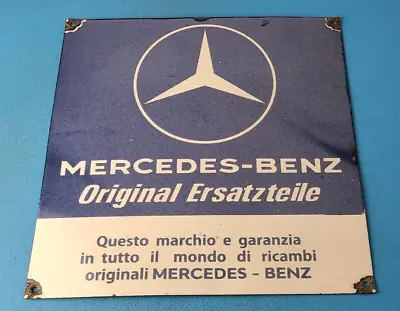 Vintage Mercedes Benz Porcelain Automobile Service Station Sales Gas Pump Sign • $149.47