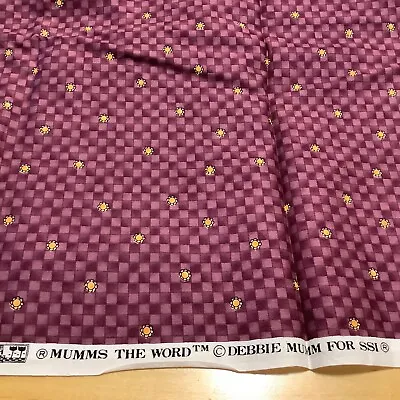 Mumms The Word Debbie Mumm For Ssi Purple Squares And Yellow Flowers • $3