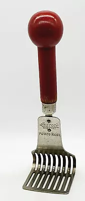 Androck Vintage Potato Ricer Masher Red Wooden Handle USA Kitchen Gadget • $12.99