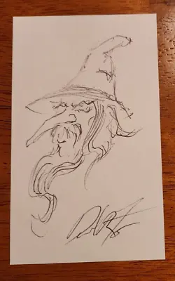 Autograph Dan Frazier Original WIZARD Sketch 3x5 Card W/coa  MAGIC THE GATHERING • $39.95