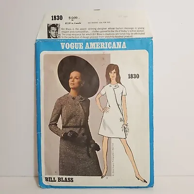 1967 Vogue Americana Bill Blass Mod Dress 1830 Sz 16 Bust 36 Chic A-line W Label • $24.99