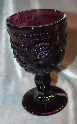 Madonna Inn Wild Rose Large Glass Goblet Amethyst Purple EUC • $20