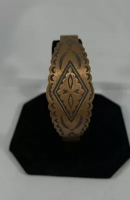 Bell Trading Solid Copper Cuff Bracelet Tribal Markings Vintage FREE-Shipping • $22.99