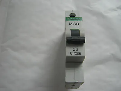 Crabtree Starbreaker C6 6 Amp 61/c06 6ka Single Pole Mcb Circuit Breaker.  • £3.95