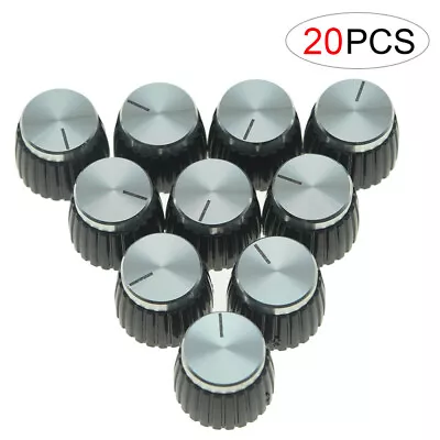 20 Pcs Guitar AMP Amplifier Knobs Black W/ Silver Cap Push-on Knob For Marshall • $14.79