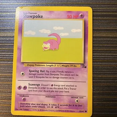 $1.50 • Buy Pokemon Card 1st Edition Fossil Slowpoke 55/62 WOTC Vintage MP