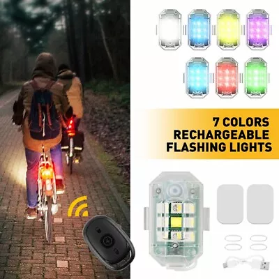 7 Color USB Rechargeable Brightness High Wireless LED Strobe Light For Drone Car • $12.99