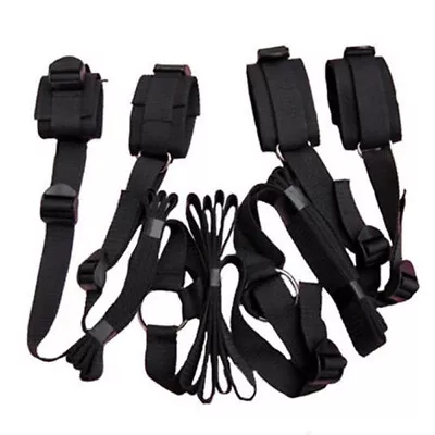 Under Bed Bondage Set Restraint Rope Kit Ankle Cuffs System BDSM Toy - Black`AU • $19.50