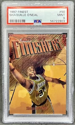 1997 TOPPS FINEST SHAQUILLE O'NEAL FINISHERS #50 PSA 9 MINT HOF Magic Shaq • $14.99