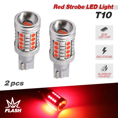 T10 921 Strobe LED Red 3rd Third Brake Light/ Center High Mount Stop Lamp Bulbs • $11.44