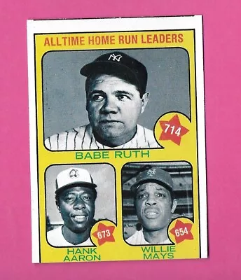 1973 Topps #1 All Time Home Run Leaders Ruth Mays Aaron CHECK IT OUT • $2.88