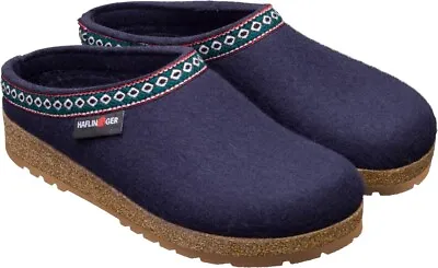 Haflinger Franzl Mittelblau Blue Felt Slippers Men/women Clogs • £108.20