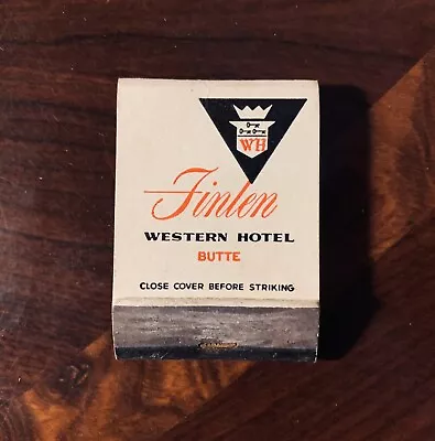 BUTTE MONTANA Finlen Western Hotels & Gun Room Vintage Matchbook Cover ~ • $12