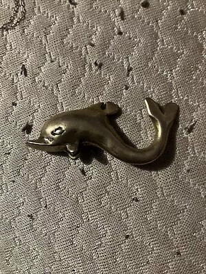 MMA Museum Ancient Dolphin Pin Metropolitan NY Antique Gold Tone Rare Superb! • $40