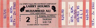 MUHAMMAD ALI V LARRY HOLMES Redding California - Fight Ticket 1980 Reprint • £5